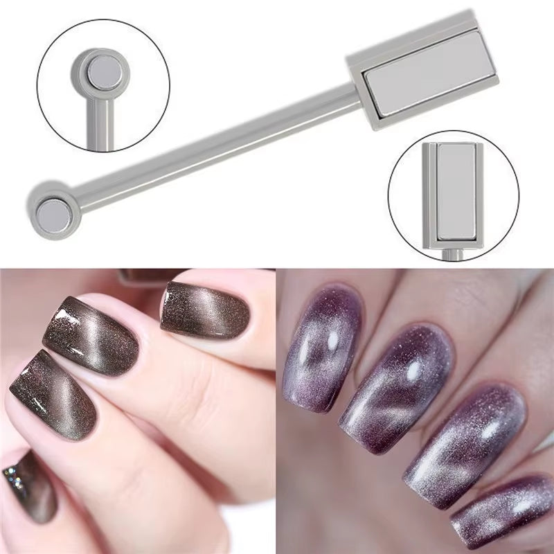 Dual-Ended Magnetic Stick for 3D Cat Eye UV Gel Polish - Multi-Functional Nail Art Tool for Manicuring and DIY Designs