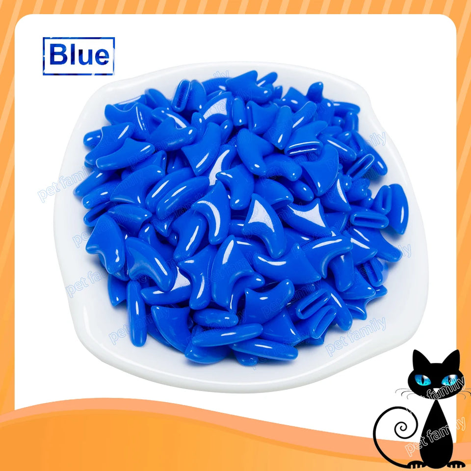 20PCS Pet Cat Nail Soft Claws Caps with Adhesive Glue & Applicator