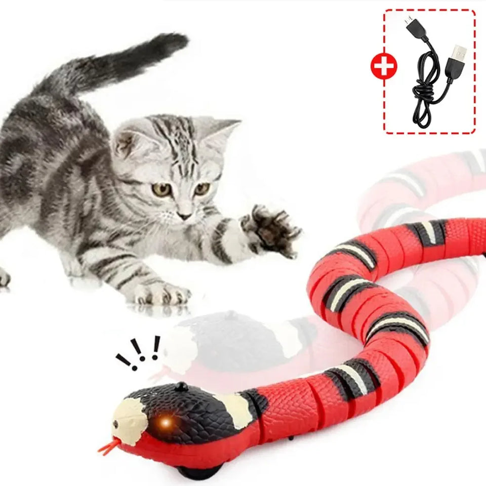 Smart Sensing Cat Toys Interactive Automatic Snake Teaser