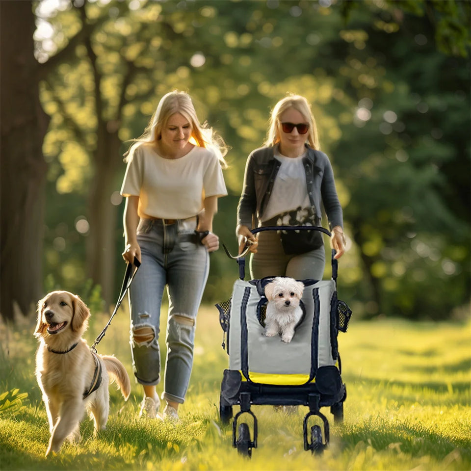 2-in-1 Portable Pet Travel Stroller and Car Seat Carrier for Small Dogs and Cats