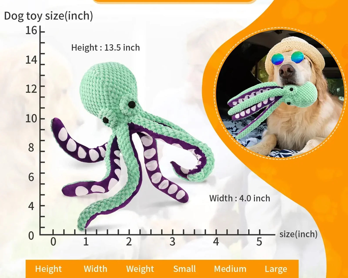 Pet Plush Octopus Shell Chew Toy