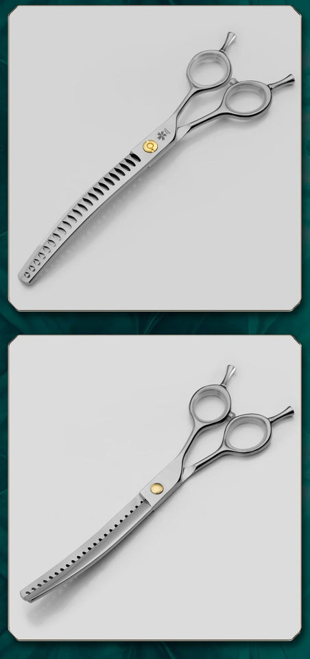 Refinement Curved Fish Bone Pet Grooming Thinning Scissors