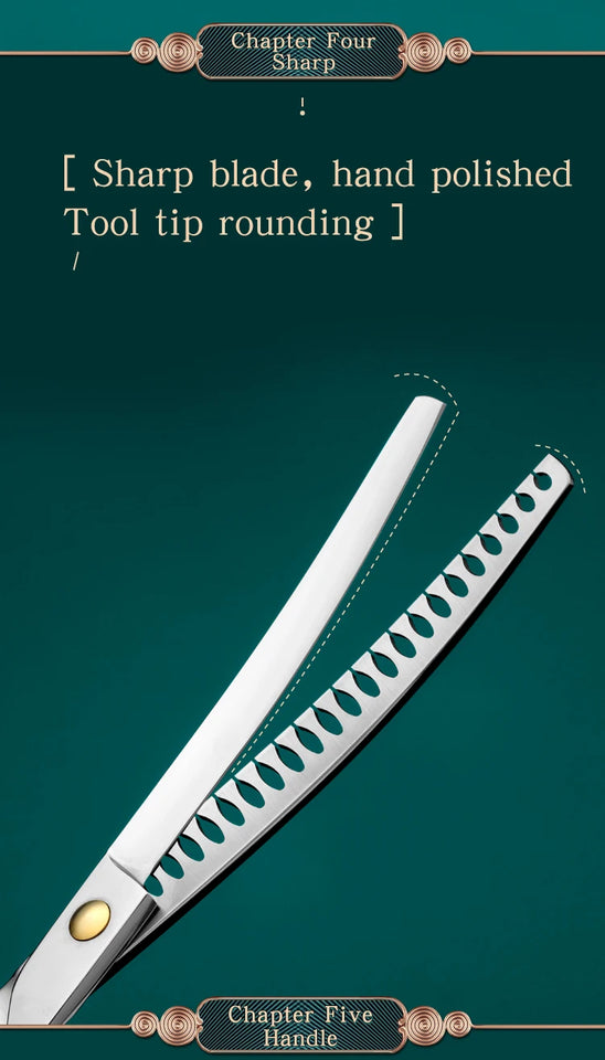 Refinement Curved Fish Bone Pet Grooming Thinning Scissors
