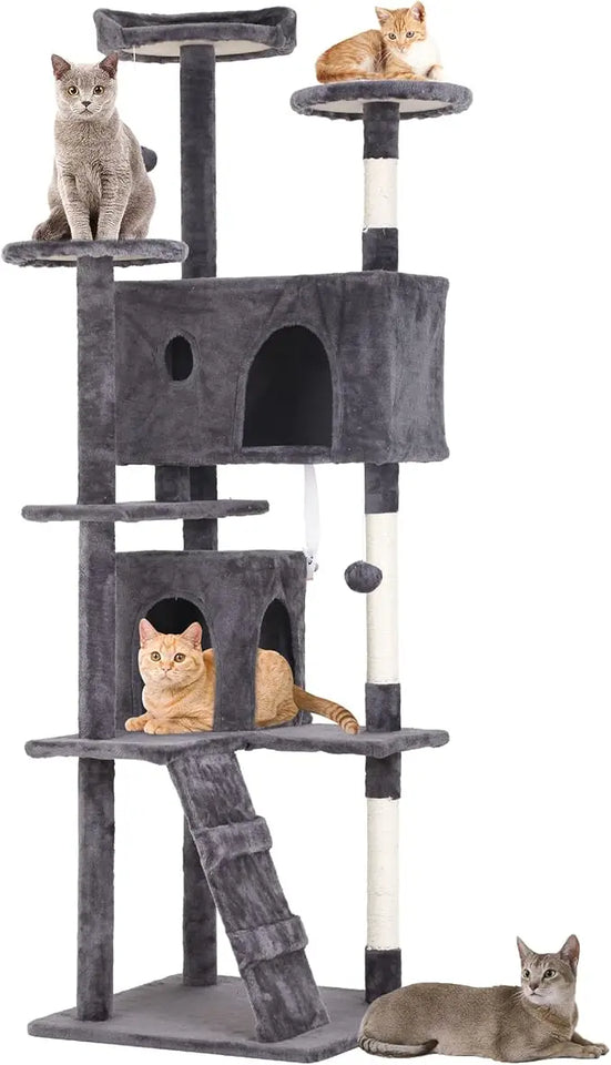 Cat Tree Tower – Multi-Level Furniture Activity Center with Grab Post