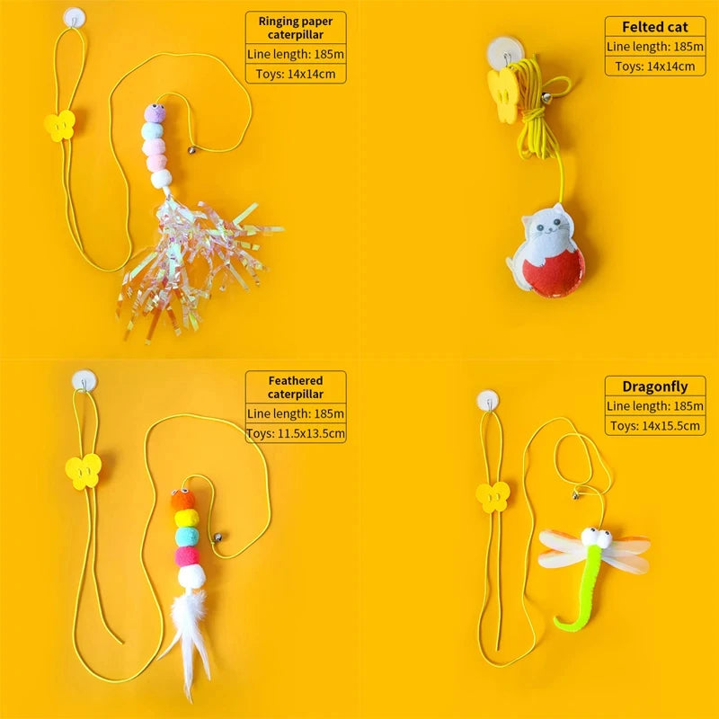 Feather Ball Caterpillar Cat Toy – Product Description