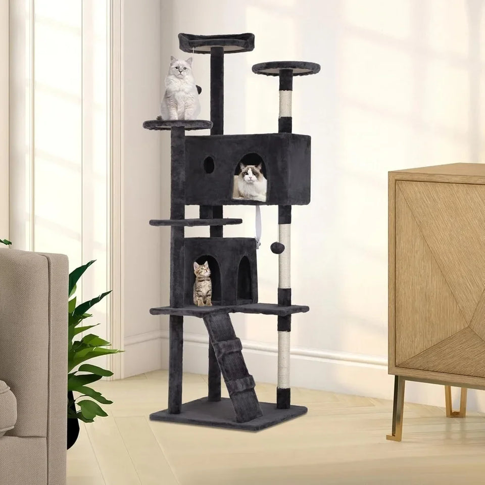 Cat Tree Tower – Multi-Level Furniture Activity Center with Grab Post