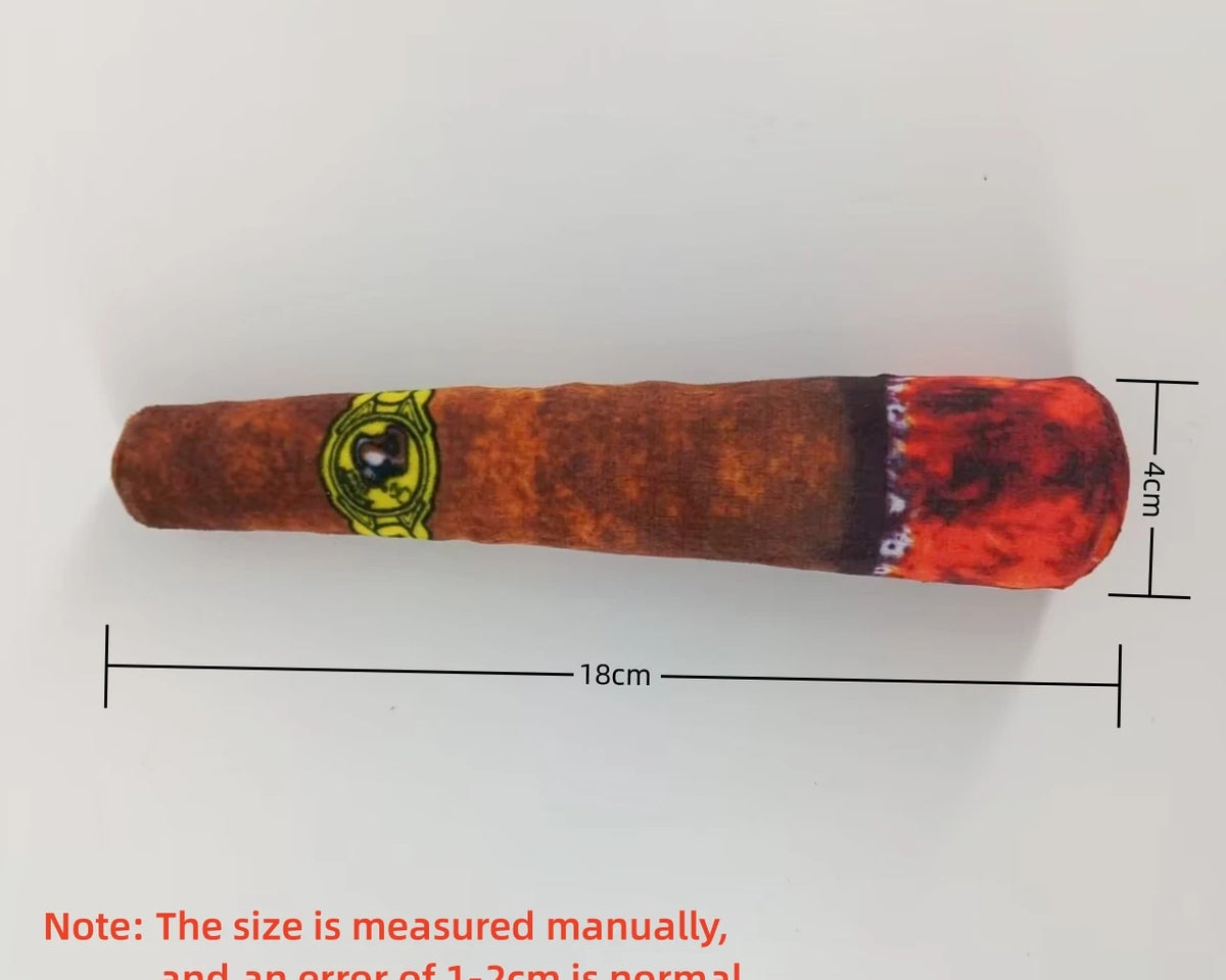 Interactive Dog Cigar Plush Squeaky Toy