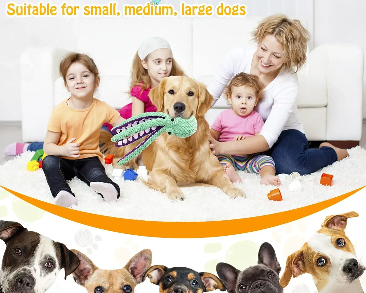 Pet Plush Octopus Shell Chew Toy