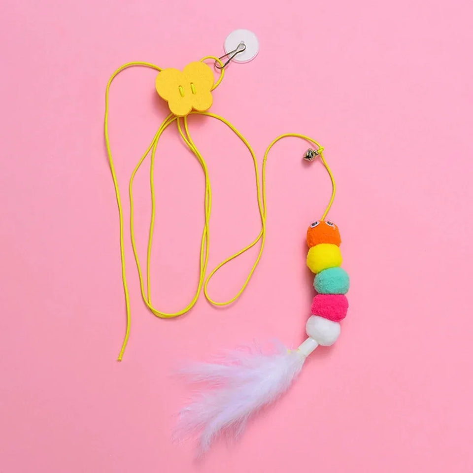 Feather Ball Caterpillar Cat Toy – Product Description