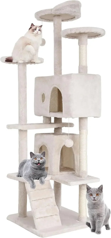 Cat Tree Tower – Multi-Level Furniture Activity Center with Grab Post