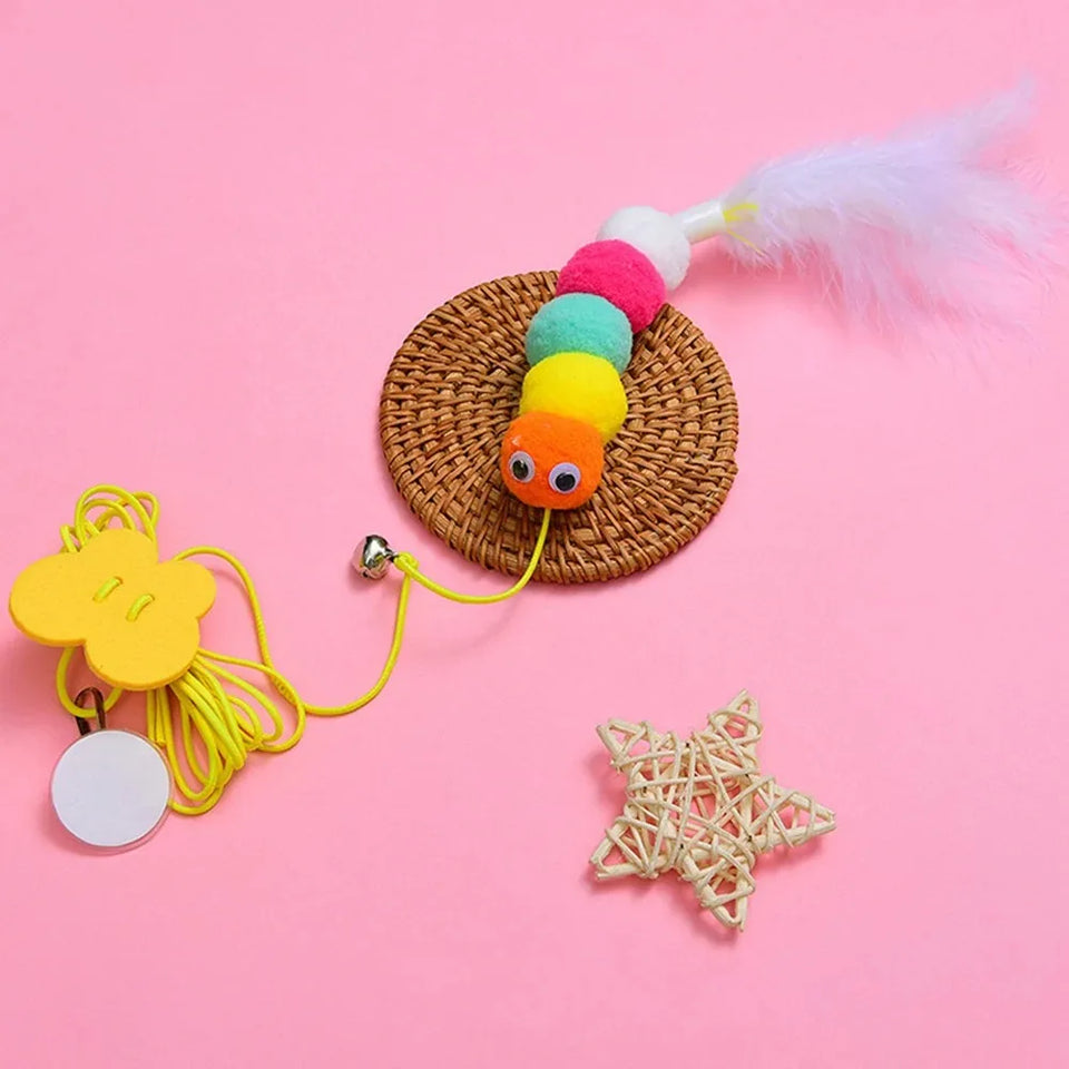 Feather Ball Caterpillar Cat Toy – Product Description