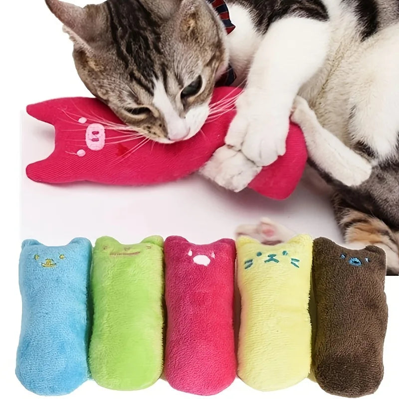 Teeth Grinding Catnip Toys – Interactive Plush Cat Chew Toy