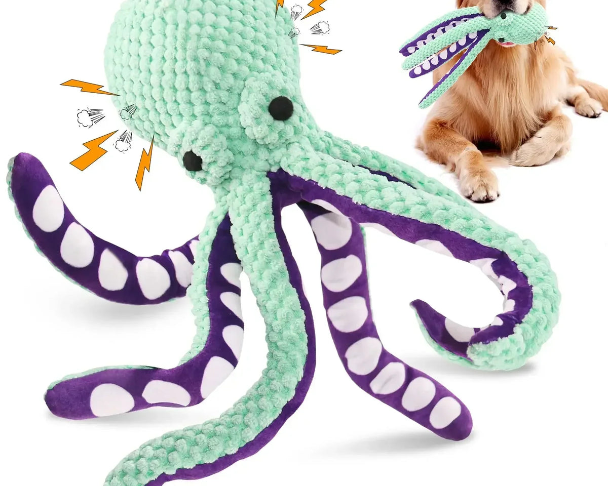Pet Plush Octopus Shell Chew Toy