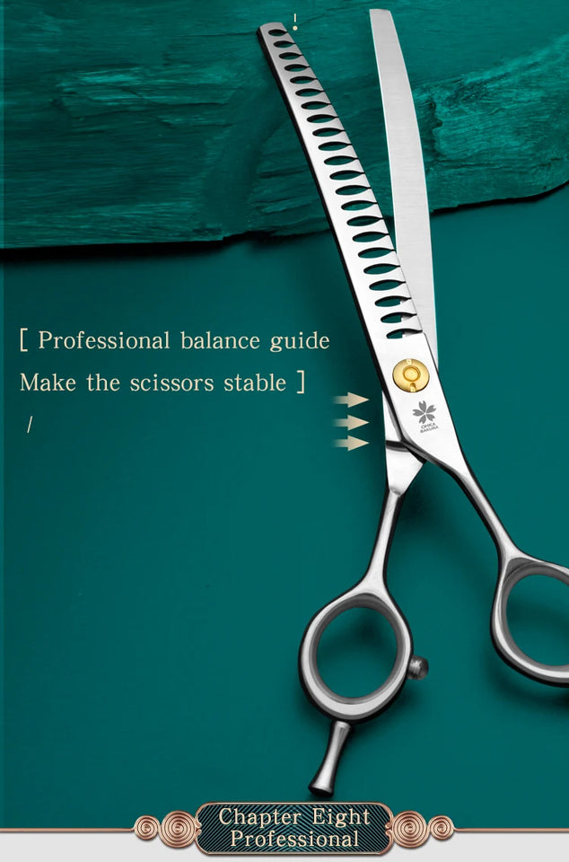 Refinement Curved Fish Bone Pet Grooming Thinning Scissors
