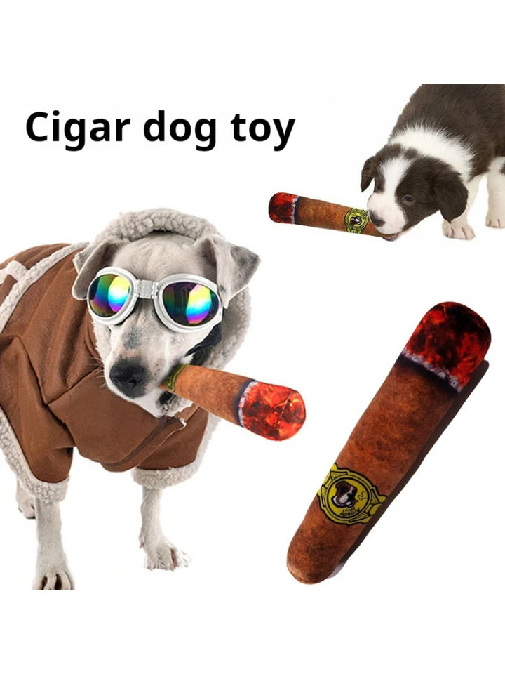 Interactive Dog Cigar Plush Squeaky Toy