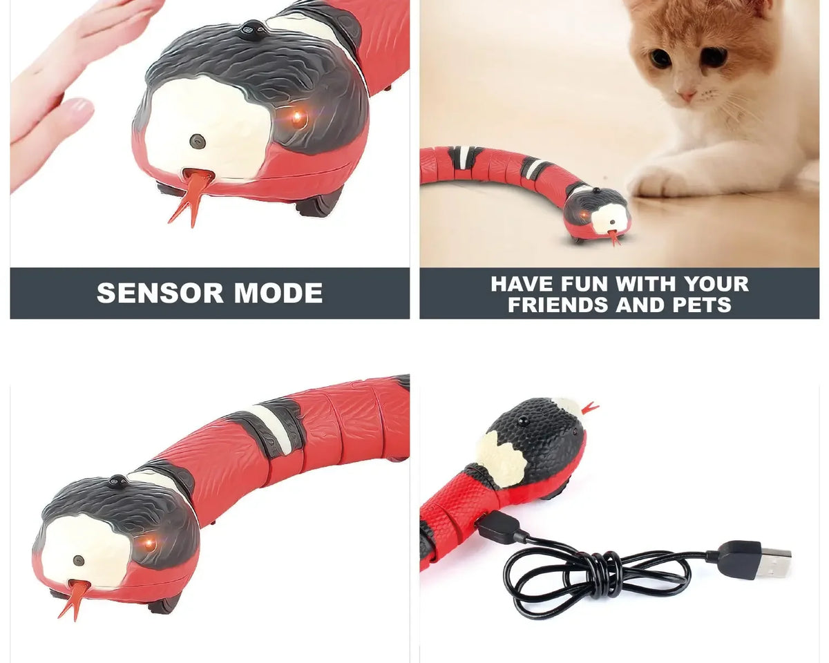 Smart Sensing Cat Toys Interactive Automatic Snake Teaser