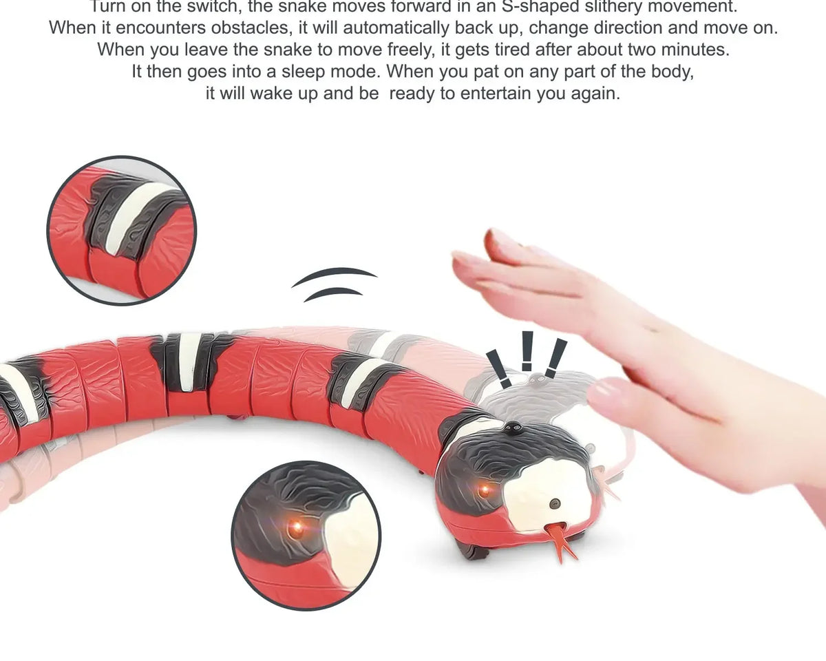 Smart Sensing Cat Toys Interactive Automatic Snake Teaser