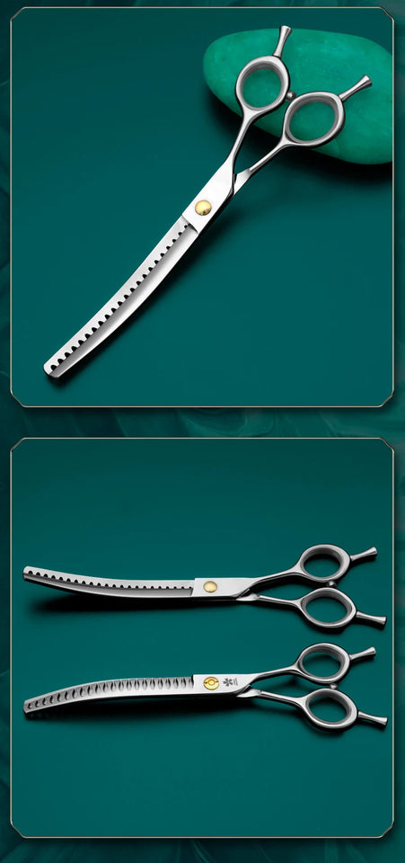 Refinement Curved Fish Bone Pet Grooming Thinning Scissors