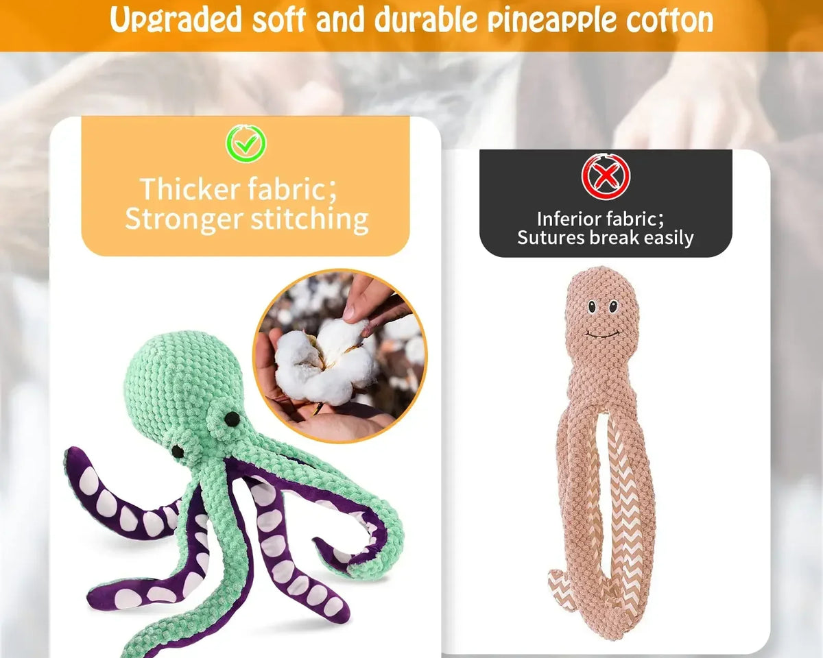 Pet Plush Octopus Shell Chew Toy