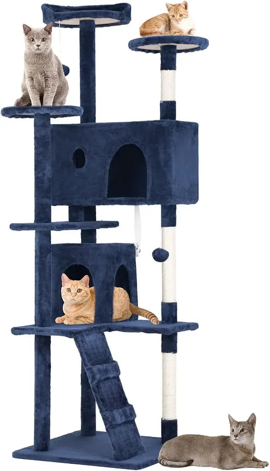 Cat Tree Tower – Multi-Level Furniture Activity Center with Grab Post