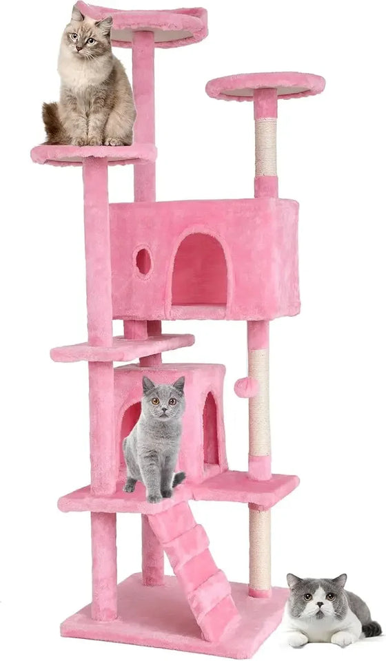 Cat Tree Tower – Multi-Level Furniture Activity Center with Grab Post