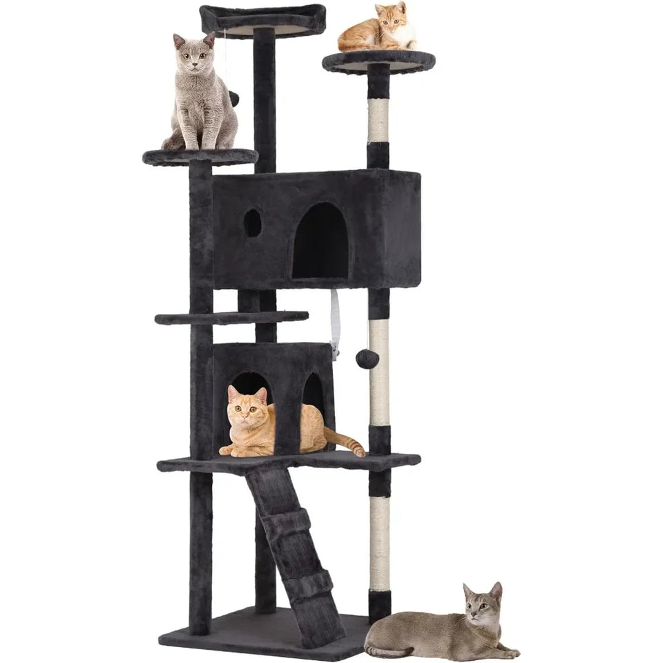 Cat Tree Tower – Multi-Level Furniture Activity Center with Grab Post