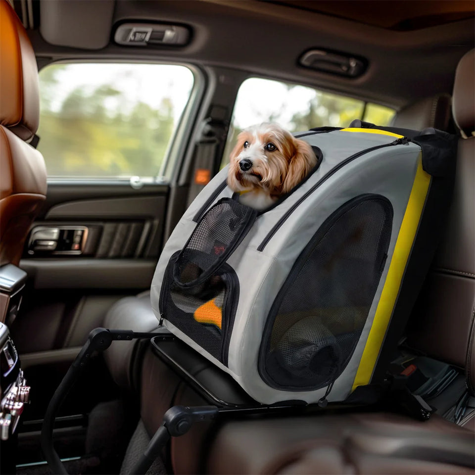 2-in-1 Portable Pet Travel Stroller and Car Seat Carrier for Small Dogs and Cats
