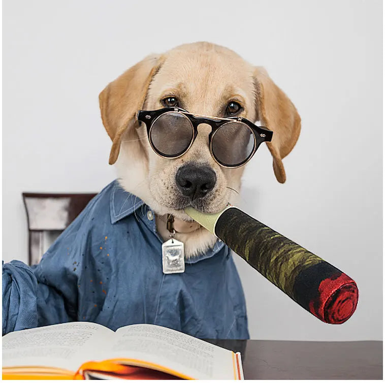 Interactive Dog Cigar Plush Squeaky Toy