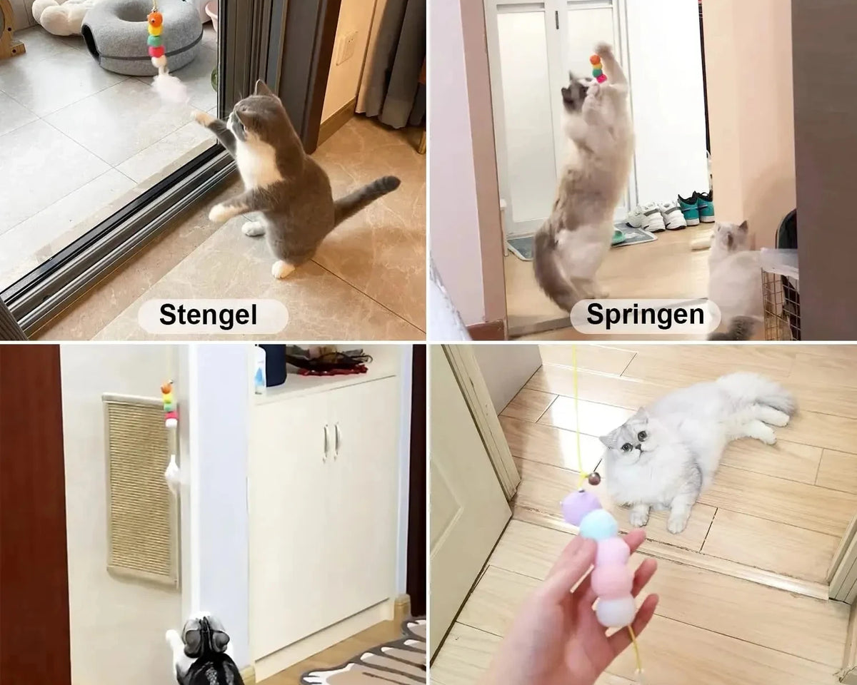 Feather Ball Caterpillar Cat Toy – Product Description