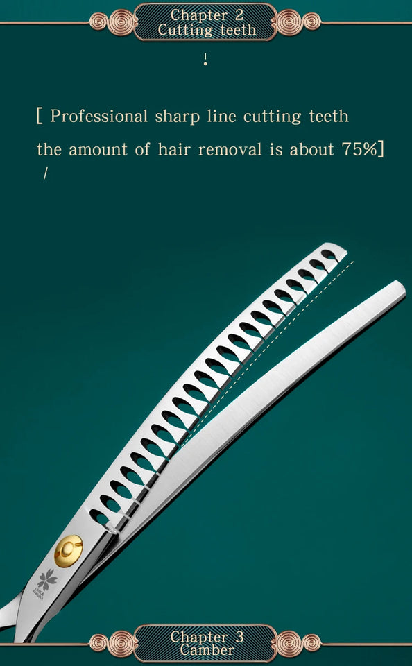 Refinement Curved Fish Bone Pet Grooming Thinning Scissors