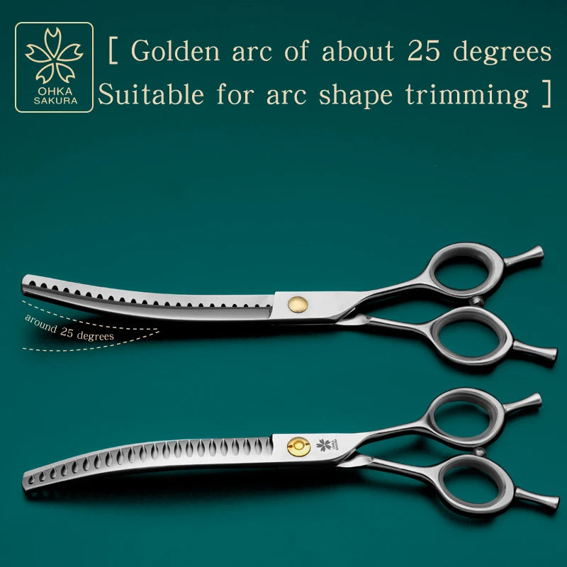 Refinement Curved Fish Bone Pet Grooming Thinning Scissors