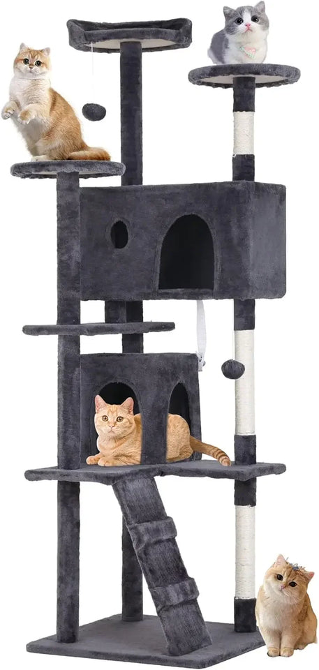 Cat Tree Tower – Multi-Level Furniture Activity Center with Grab Post