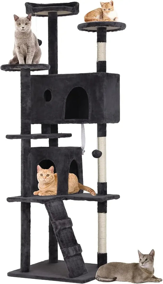 Cat Tree Tower – Multi-Level Furniture Activity Center with Grab Post