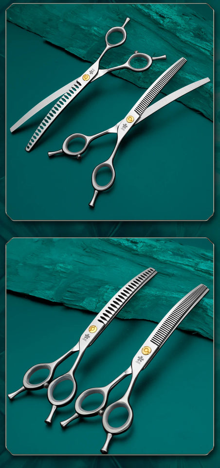 Refinement Curved Fish Bone Pet Grooming Thinning Scissors